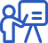 Icon of a person giving a presentation, representing free, step-by-step training tailored to your pace in Movegistics 5.0.